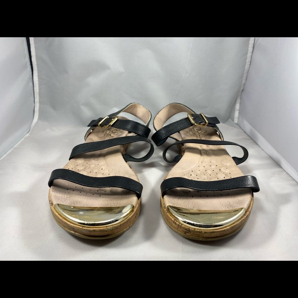 Black Strap Cork Sole Sandal